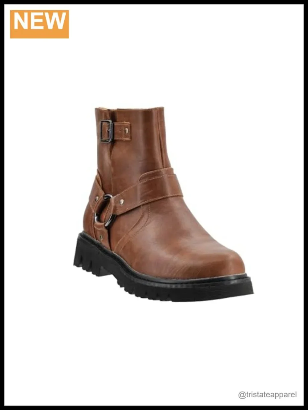 Ankle Bootie with Heel, O-Ring Straps, Adjustable Buckle